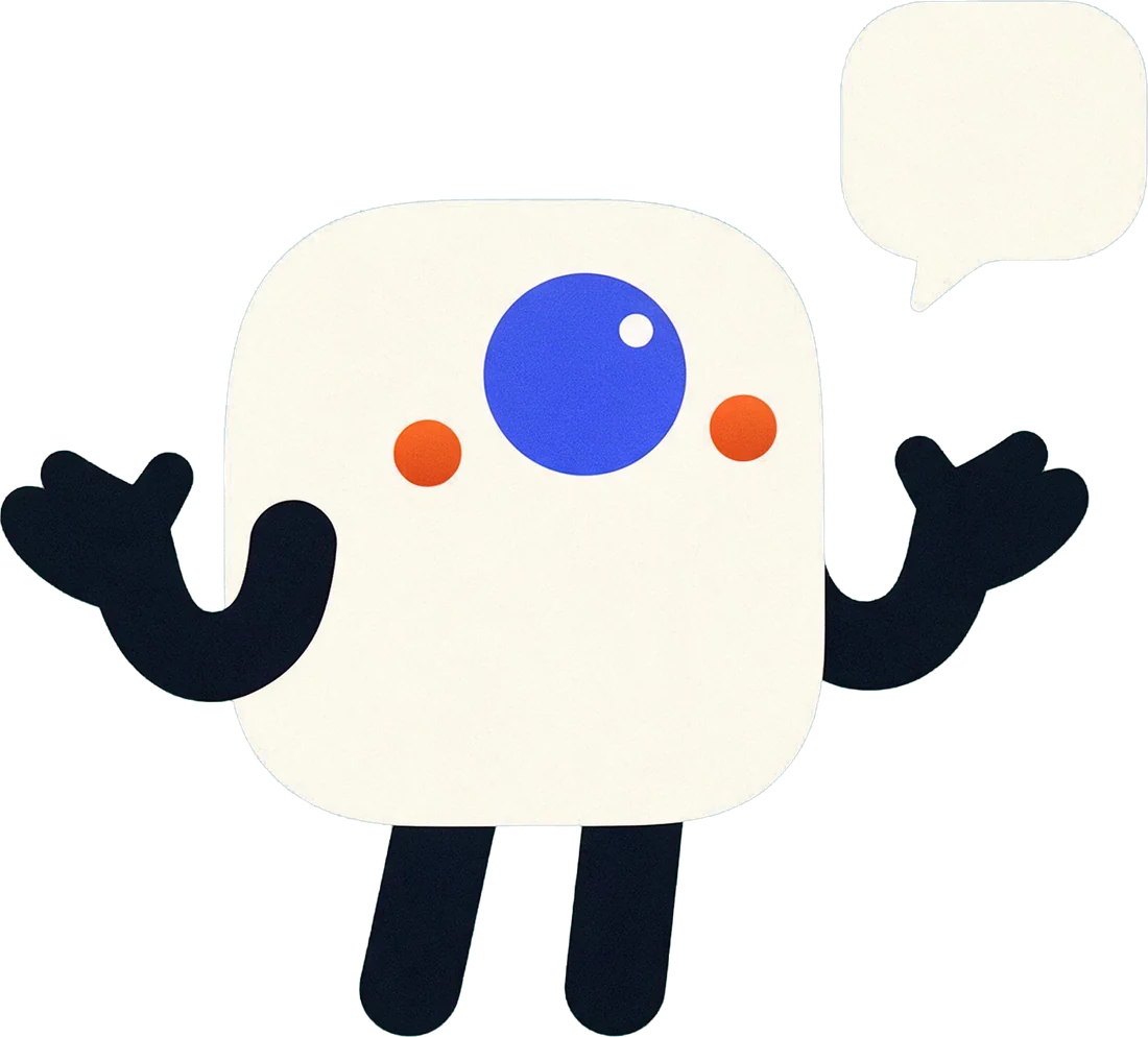 Nado shrugging with open palms beside a speech bubble.